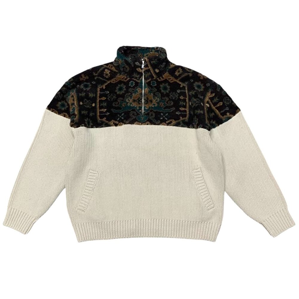 Kith Sebastian Quarter Zip Pullover Sweater Sandy Heather